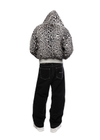 GREY/LEOPARD 2-SIDED ZIPPER