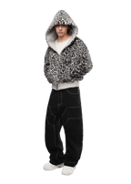 GREY/LEOPARD 2-SIDED ZIPPER