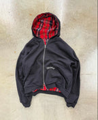 BLACK/RED 2-SIDED ZIPPER