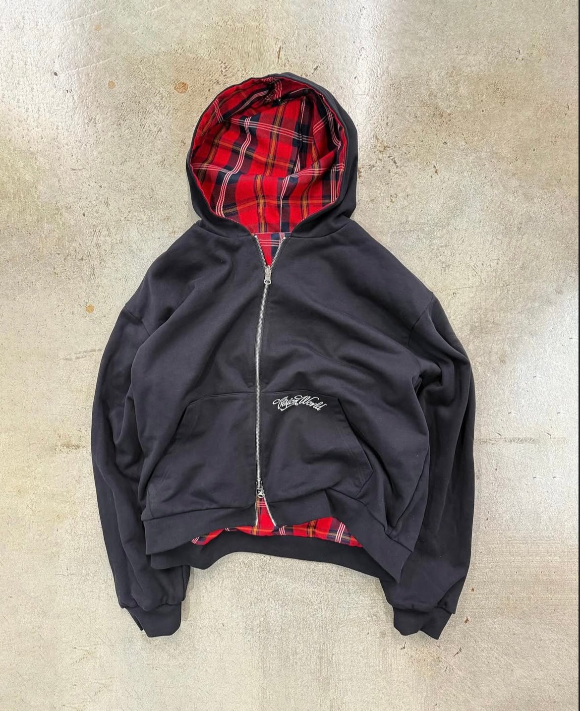 BLACK/RED 2-SIDED ZIPPER